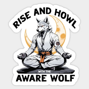 Rise and Howl with the Aware Wolf Sticker